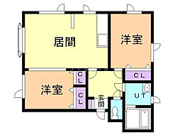ノースイーグル 2LDKの間取図画像