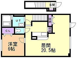 グランソレイユ 1LDKの間取図画像