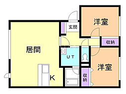 のぞみの杜 2LDKの間取図画像