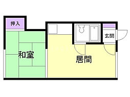 ハイツつくばNo.A 1DKの間取図画像