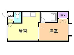 フレンズ北光 1LDKの間取図画像