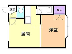 ロイヤルグローリー 1DKの間取図画像