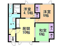 セフティー3 3LDKの間取図画像