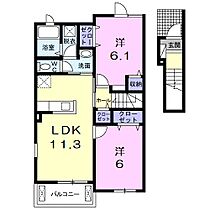 プラシードII 206 ｜ 滋賀県東近江市五個荘小幡町（賃貸アパート2LDK・2階・57.07㎡） その2