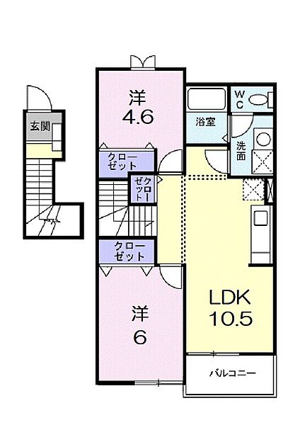 ハーヴェストコートJ 201｜滋賀県彦根市野良田町(賃貸アパート2LDK・2階・51.67㎡)の写真 その2