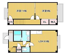 TWIN OAKS 2LDKの間取り