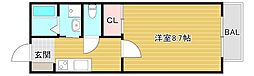 ドミトリー7 1Kの間取図画像