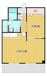 タイハイツ桜宮 1LDKの間取図画像