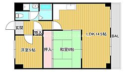 アトレOSマンション 2LDKの間取図画像