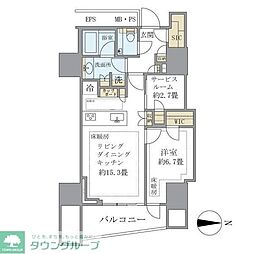 三田ガーデンヒルズ　サウスヒル 3階1LDKの間取り