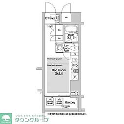 ＢＰＲレジデンス渋谷 3階ワンルームの間取り