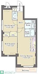 HILL TOP RESIDENCE OSAKI 2階2LDKの間取り