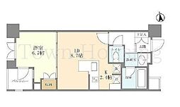 シティハウス東京新橋 8階1LDKの間取り