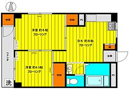 西池袋ハイツ 2DKの間取図画像