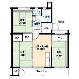 UR都市機構豊明団地26棟 3DKの間取図画像