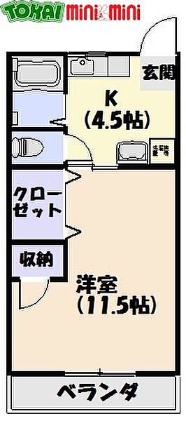 マンション自由ヶ丘 208｜三重県松阪市久保町(賃貸アパート1K・2階・32.00㎡)の写真 その2