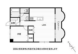 セントヒルズマリーナ宮崎弐番館 1LDKの間取図画像