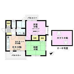 たかはし住宅山桃 2DKの間取図画像