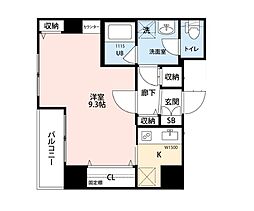 COURT王子神谷 1Kの間取図画像