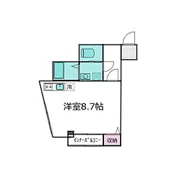 エスペシア華X 2階ワンルームの間取り
