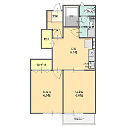 フラワーバーリオ　フラァツ 1階2DKの間取り