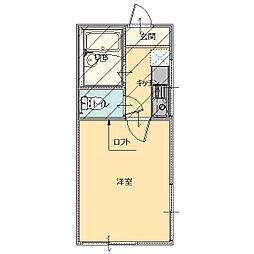 ウォールデン成島貳番館 1Kの間取図画像