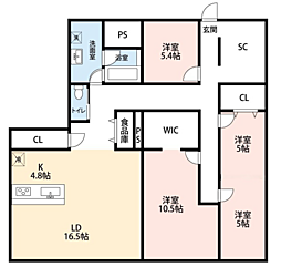 コスモビュー豊平橋 4LDKの間取図画像