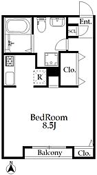 パークレジデンス西落合 1階ワンルームの間取り