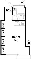 グリーンヒル ワンルームの間取図画像
