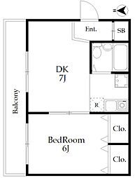 ルーブル江古田 1DKの間取図画像
