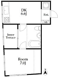 TERRACEWISTERIA 1DKの間取図画像