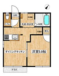 あやめコーポ 1階1DKの間取り