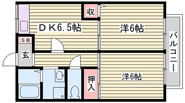 ドルフ星が丘 ｜兵庫県神戸市垂水区星が丘3丁目(賃貸アパート2DK・2階・44.71㎡)の写真 その2