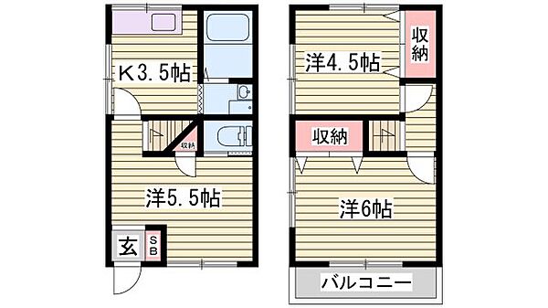 第2都荘 ｜兵庫県神戸市西区枝吉4丁目(賃貸テラスハウス3DK・1階・45.36㎡)の写真 その2