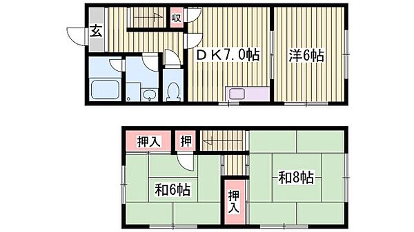 YOKハイム ｜兵庫県明石市小久保4丁目(賃貸タウンハウス3DK・1階・64.59㎡)の写真 その2