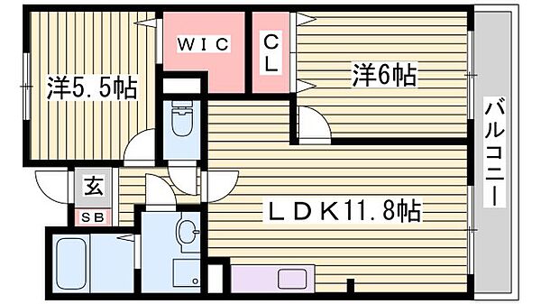 ポレール伊川　II ｜兵庫県神戸市西区池上5丁目(賃貸マンション2LDK・2階・57.02㎡)の写真 その2