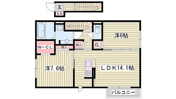 フローラ ｜兵庫県神戸市垂水区名谷町(賃貸アパート2LDK・2階・69.04㎡)の写真 その2