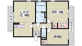 グランドアトリオ神戸西C棟  ｜ 兵庫県神戸市西区二ツ屋2丁目（賃貸アパート2LDK・1階・60.88㎡） その2