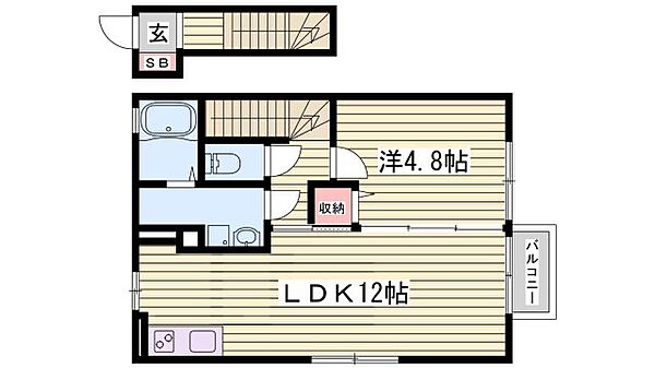 セジュール名谷II ｜兵庫県神戸市垂水区名谷町(賃貸アパート1LDK・2階・44.17㎡)の写真 その2