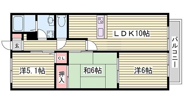 ハイツみのる ｜兵庫県神戸市垂水区本多聞2丁目(賃貸アパート3LDK・2階・61.00㎡)の写真 その2