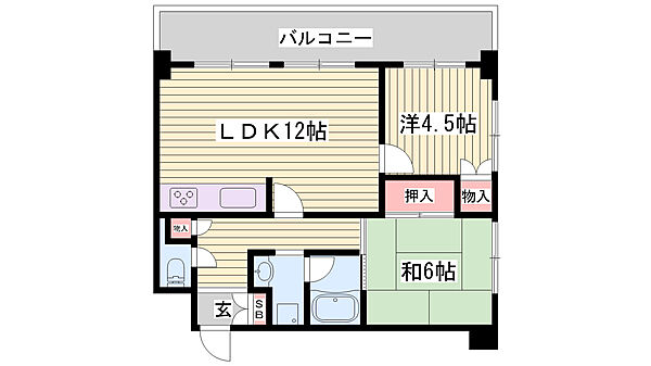 エルベ千鳥が丘 ｜兵庫県神戸市垂水区千鳥が丘1丁目(賃貸マンション2LDK・3階・48.82㎡)の写真 その2