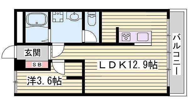 D-CUBE ｜兵庫県明石市魚住町西岡(賃貸マンション1LDK・4階・43.74㎡)の写真 その2