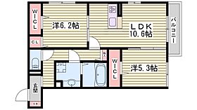 モン・ボヌール明石  ｜ 兵庫県明石市樽屋町（賃貸アパート2LDK・2階・58.44㎡） その2