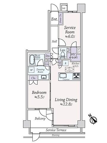 間取り レジデンシャル中野坂上 1階/-