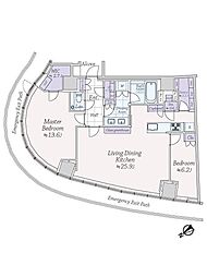 パークコート青山ザ　タワー 2LDKの間取り