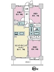 ライオンズガーデン新小岩 3LDKの間取図画像