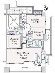 ライオンズステージ立川ラフィナタワー 3LDKの間取図画像