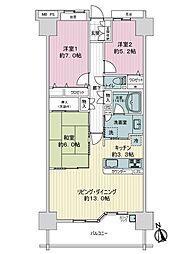 グランヒルシティミレナビューウイング 3LDKの間取図画像