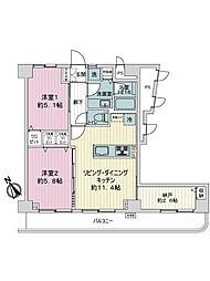 ネオキャッスル野毛 2SLDKの間取図画像