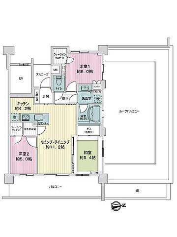 間取り レクセルガーデン相模原 8階/-